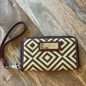 Geometric Patterned Wristlet by Spartina 449 - Green and Brown